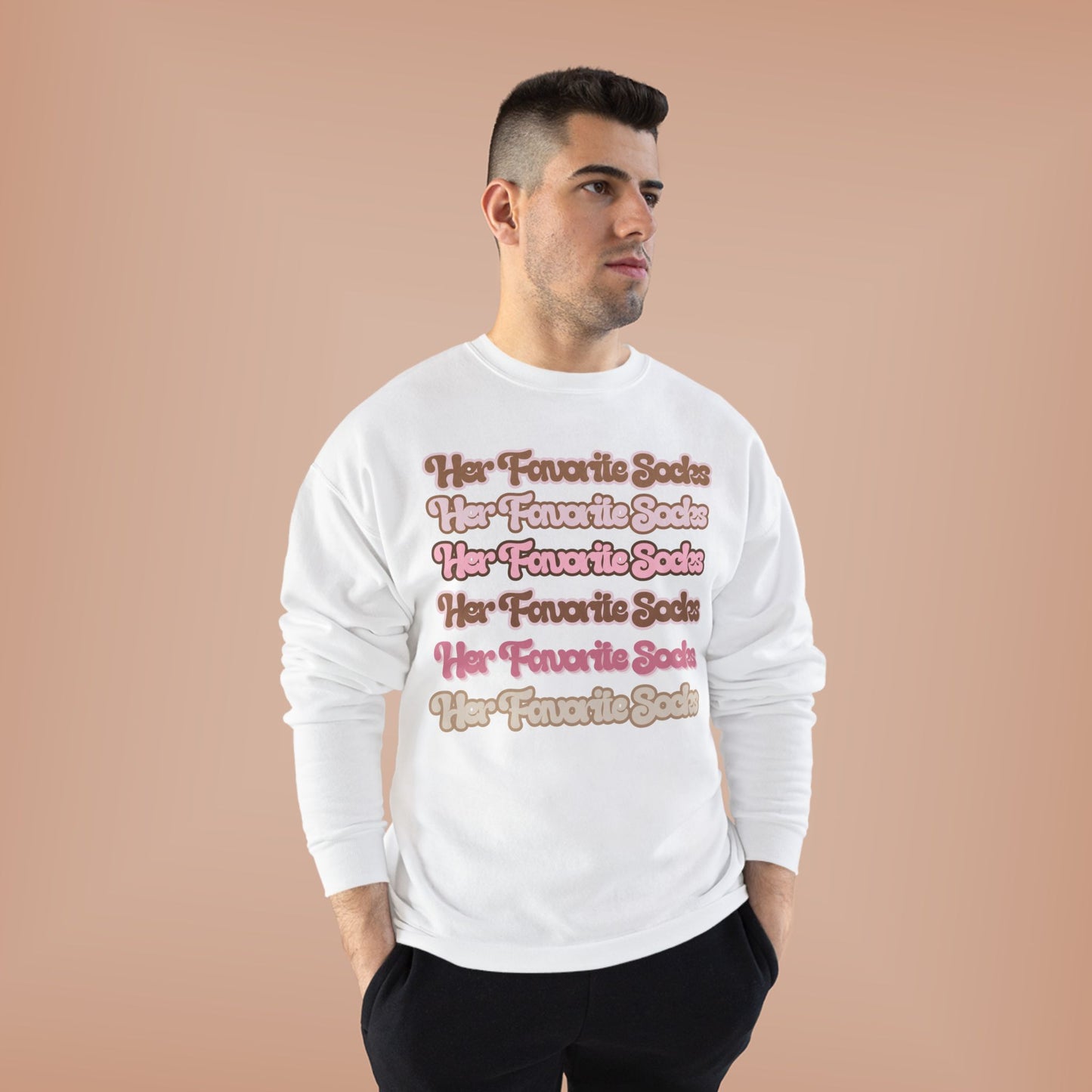 Her Favorite Socks Crewneck Sweatshirt — Retro Script Cozy Pullover