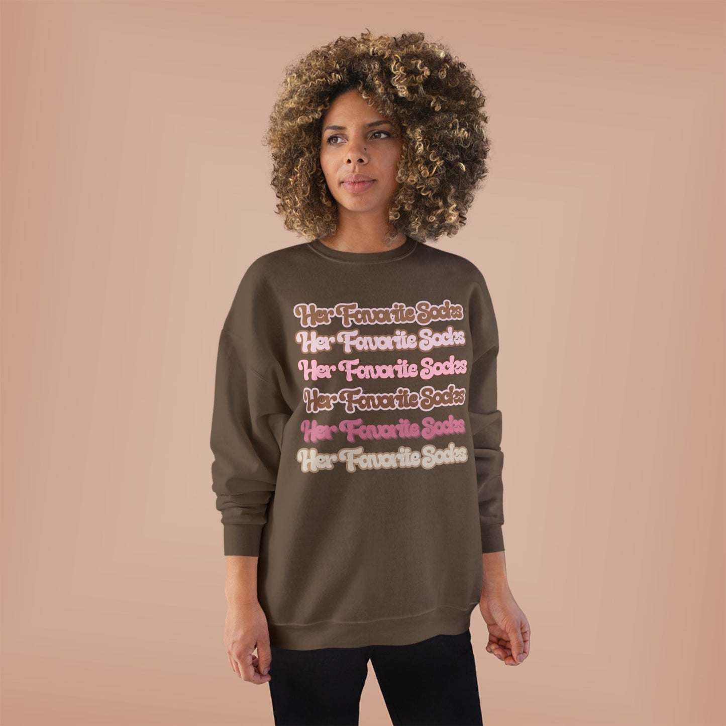Her Favorite Socks Crewneck Sweatshirt — Retro Script Cozy Pullover