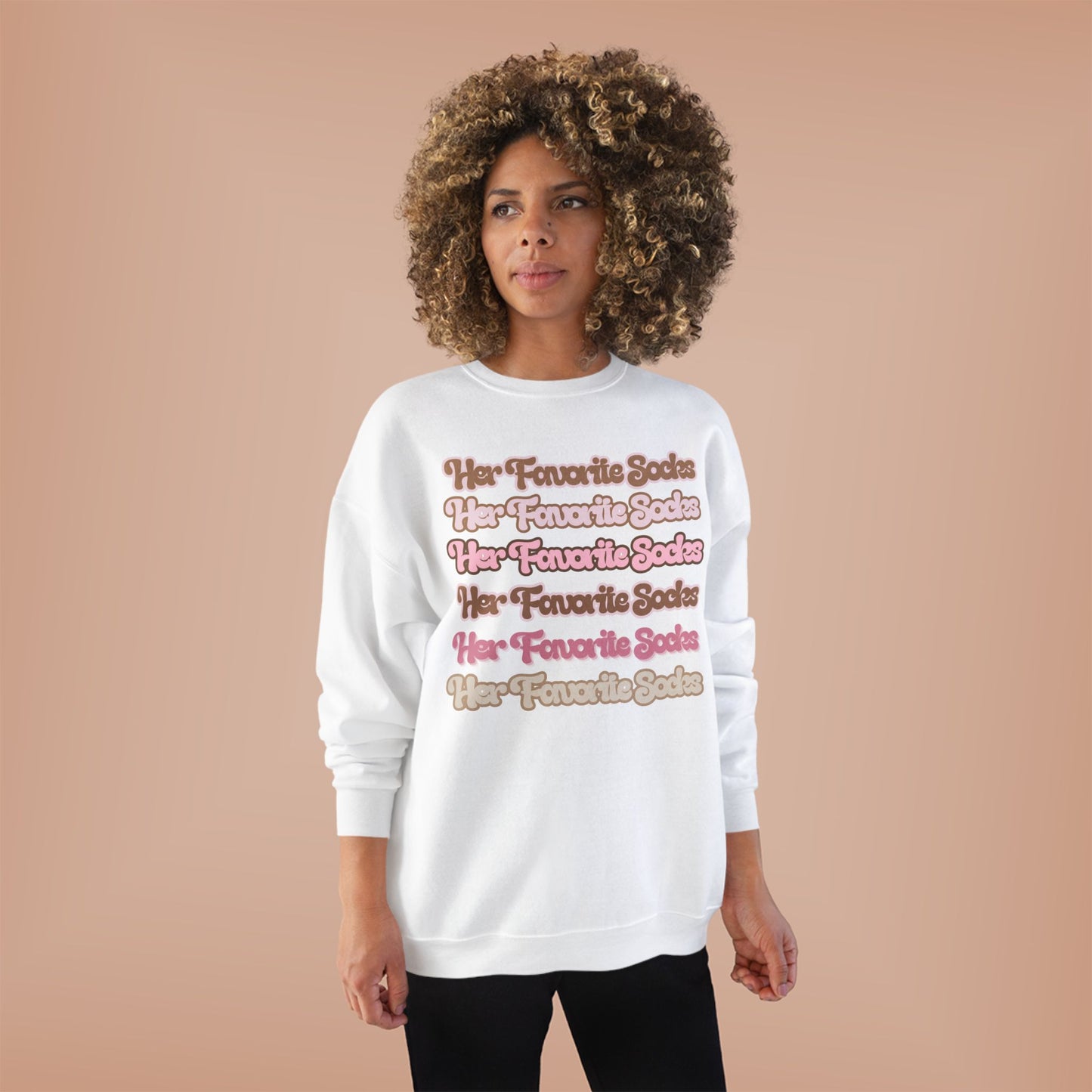 Her Favorite Socks Crewneck Sweatshirt — Retro Script Cozy Pullover