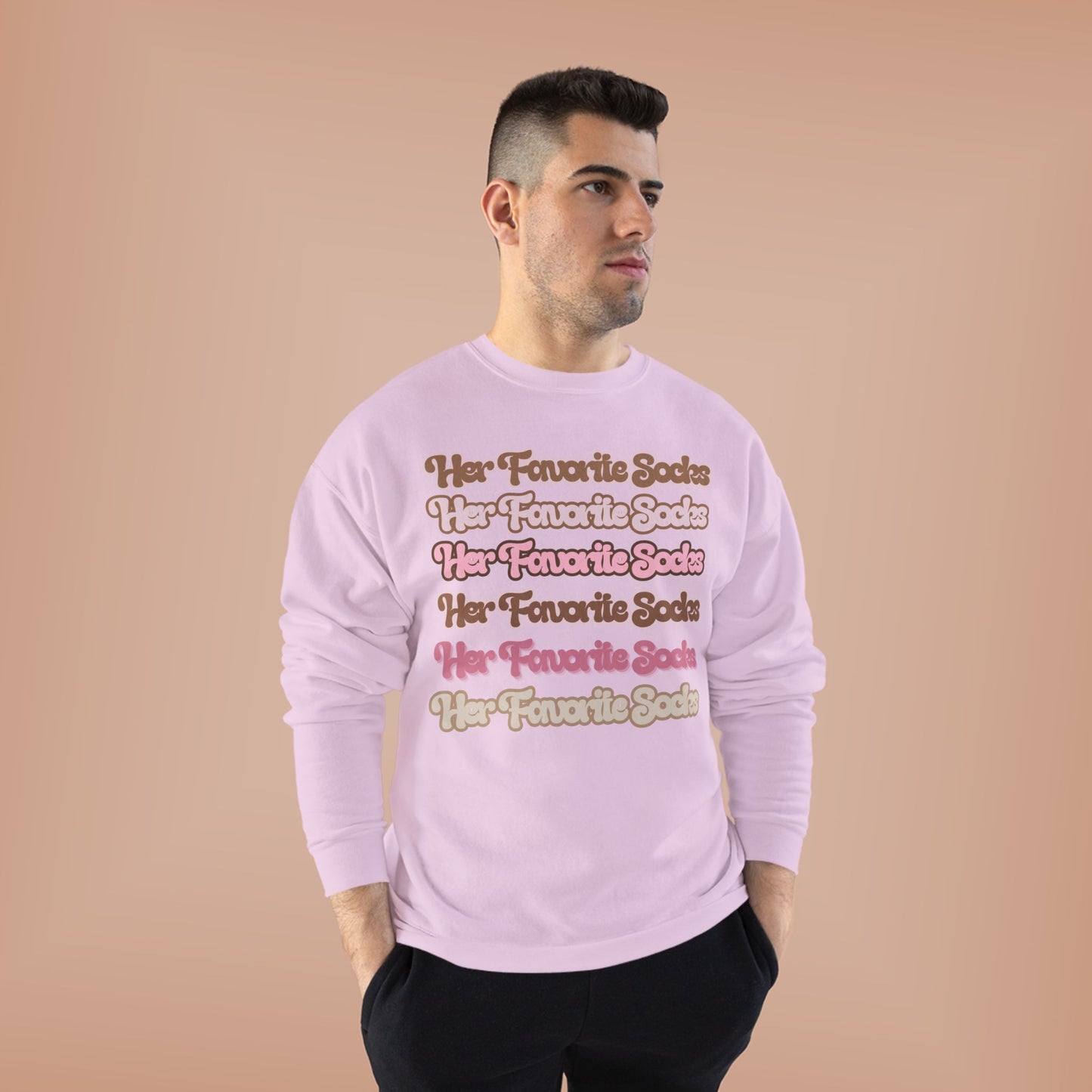 Her Favorite Socks Crewneck Sweatshirt — Retro Script Cozy Pullover