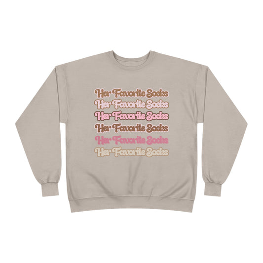 Her Favorite Socks Crewneck Sweatshirt — Retro Script Cozy Pullover