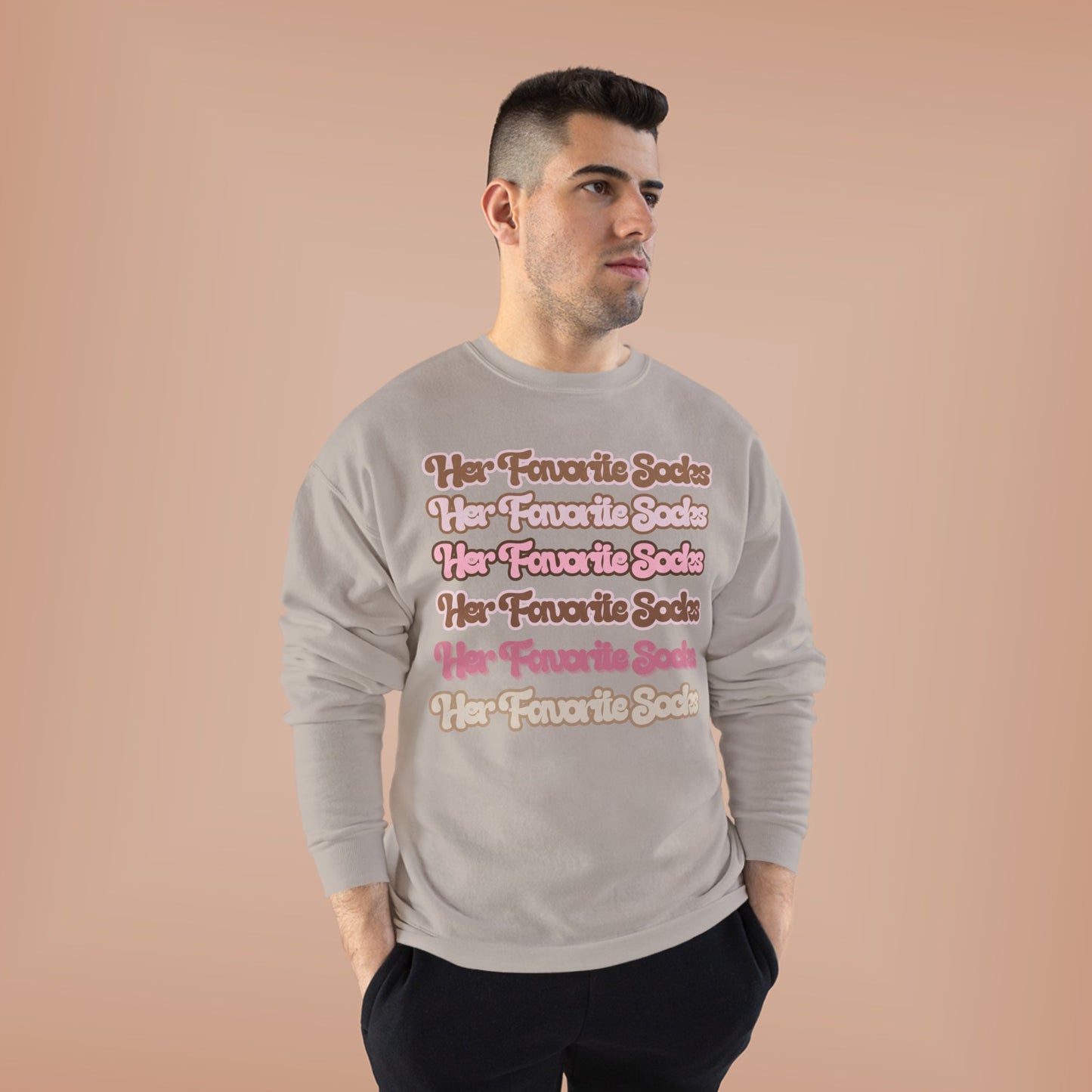 Her Favorite Socks Crewneck Sweatshirt — Retro Script Cozy Pullover