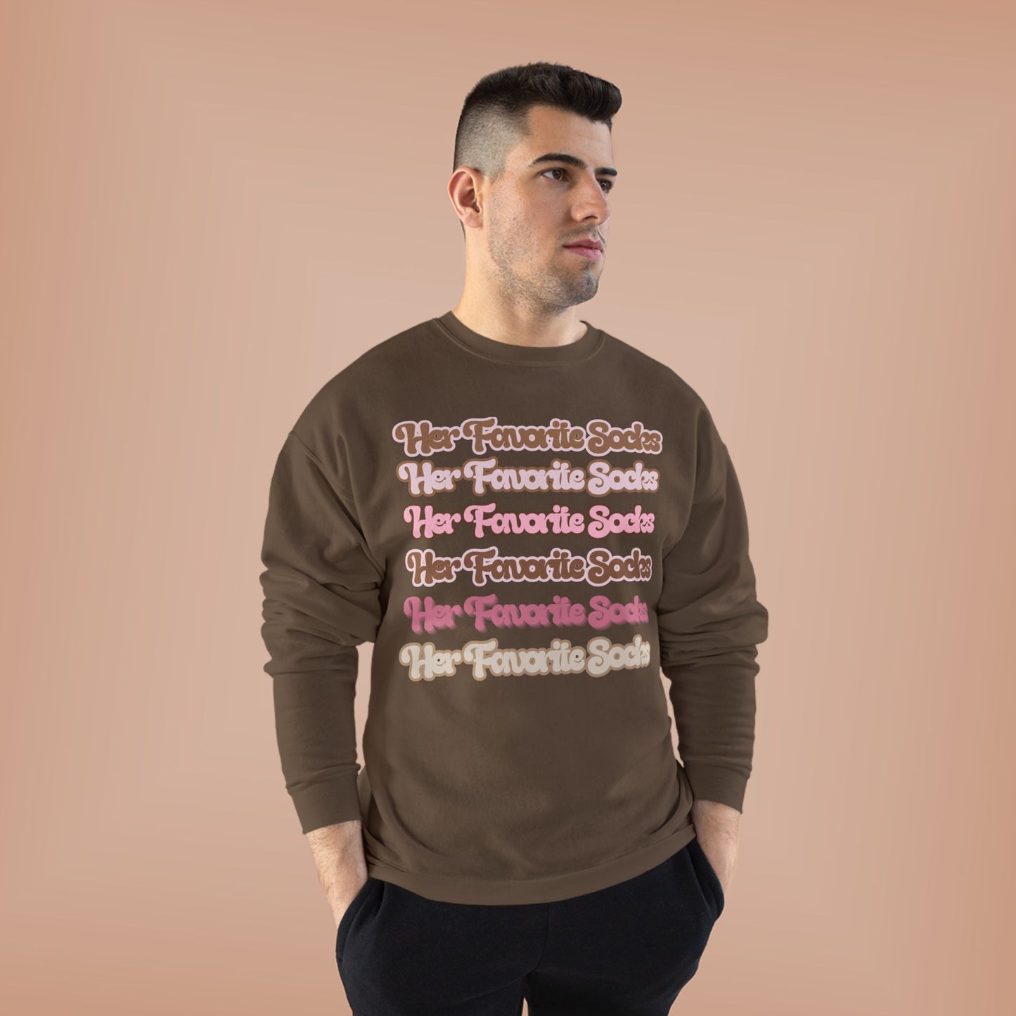 Her Favorite Socks Crewneck Sweatshirt — Retro Script Cozy Pullover