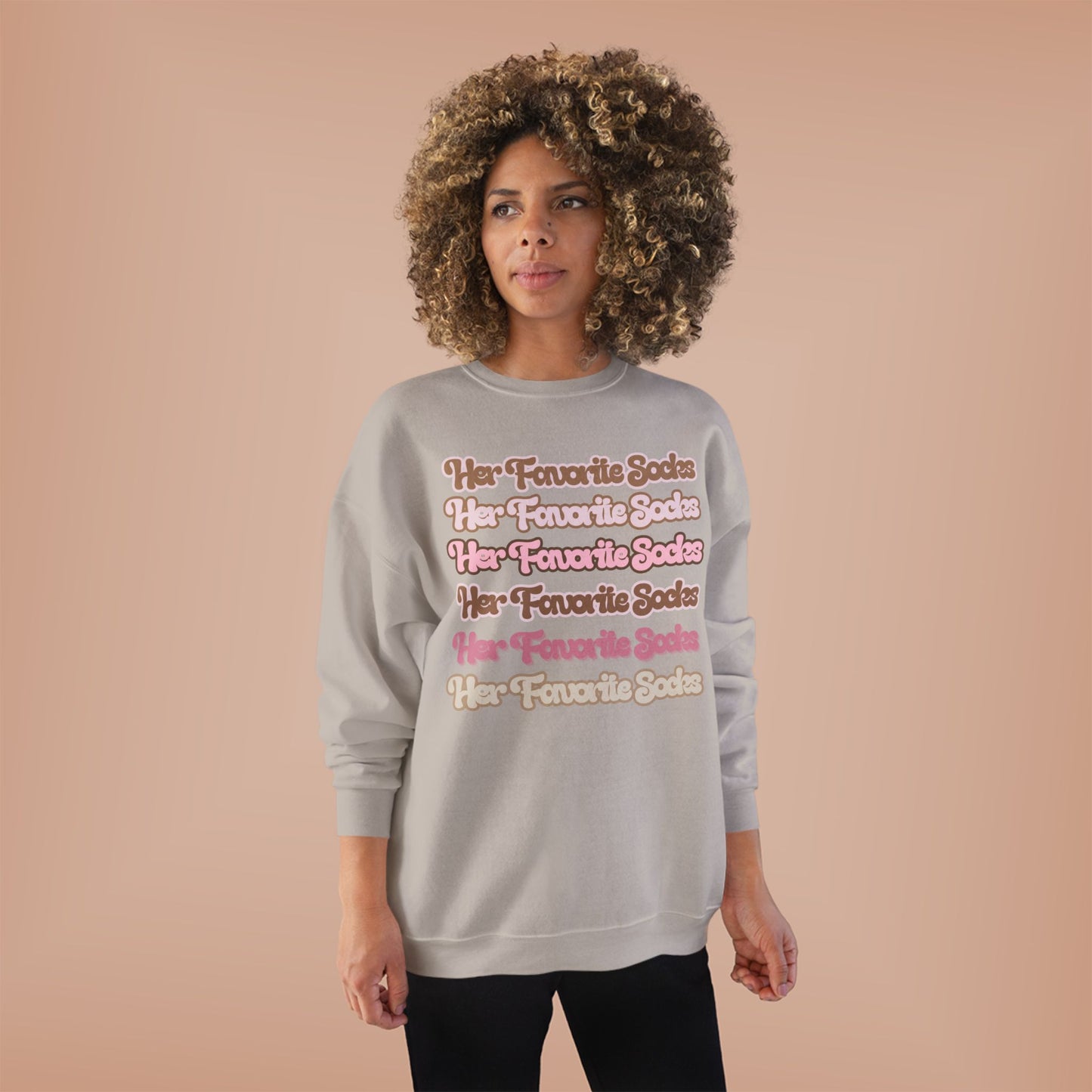 Her Favorite Socks Crewneck Sweatshirt — Retro Script Cozy Pullover